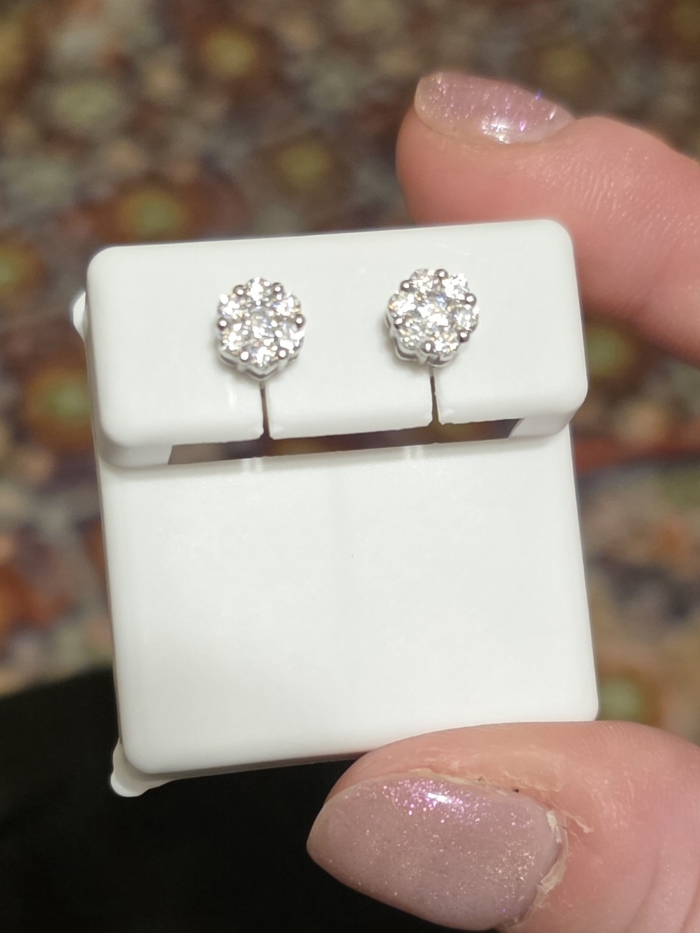 Moissanite Flower Cluster Screwback Earrings - .55 CTW